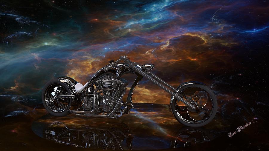 Custom Black Chopper Digital Art by Louis Ferreira