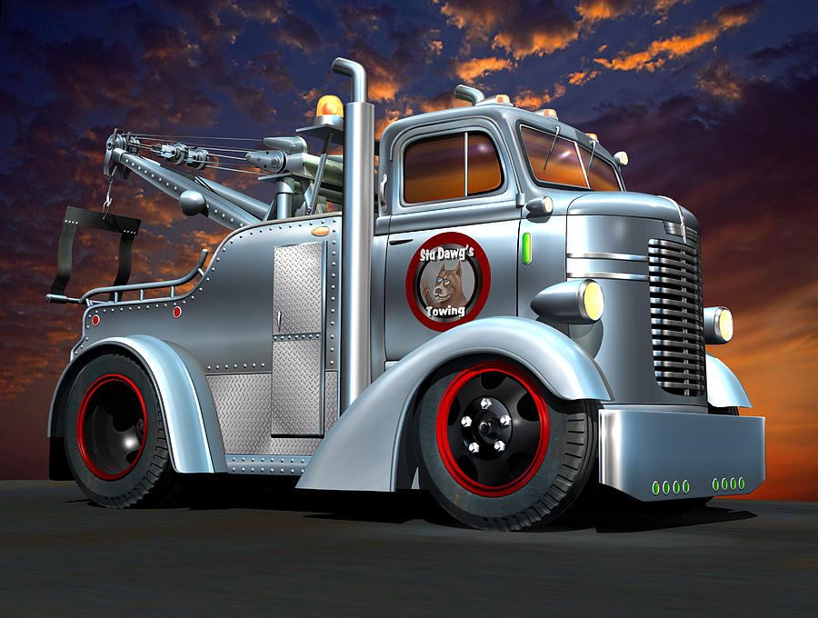 Custom COE Tow Truck Digital Art by Stuart Swartz