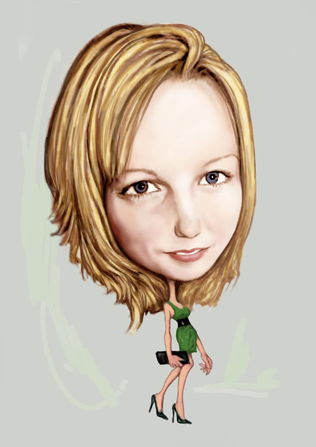 Custom colour drawing painting caricature Painting by Kim Wang