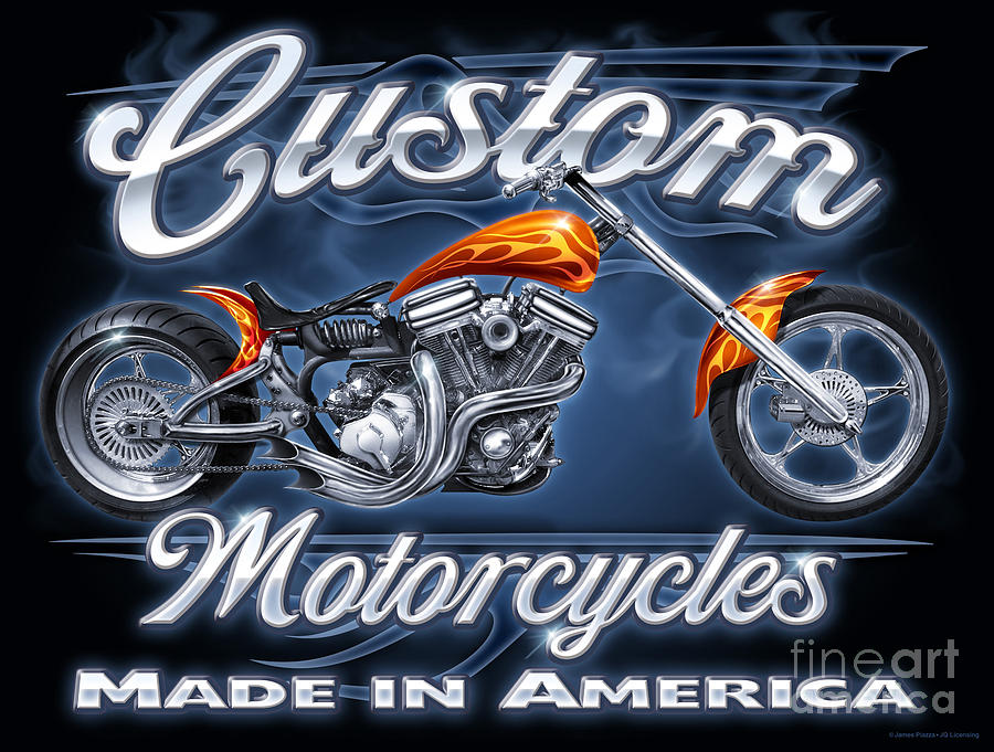 Custom Motorcycles Painting by JQ Licensing