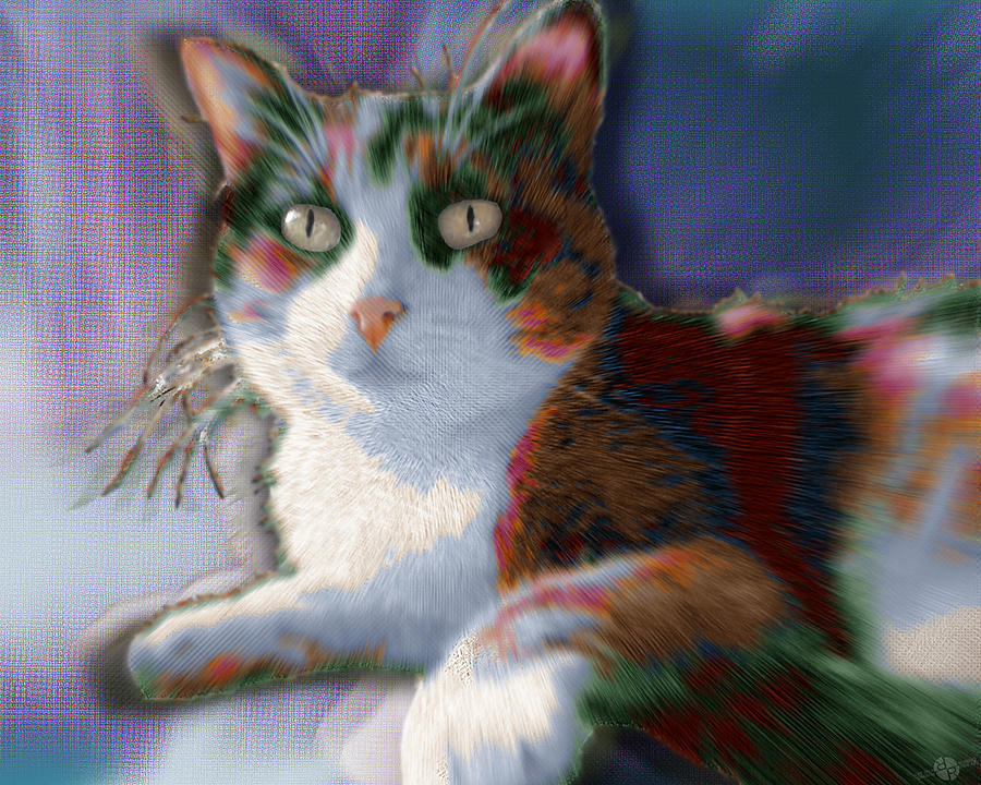 Custom Pet Portrait Cat 2 Painting by Tony Rubino