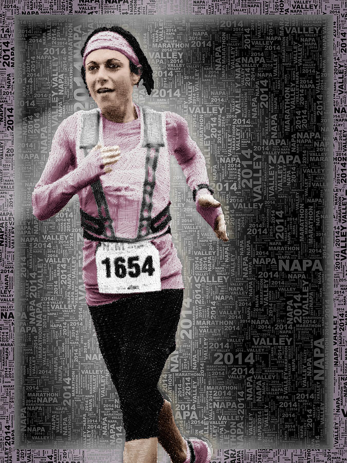 Custom Portrait Woman Runs Marathon Painting
