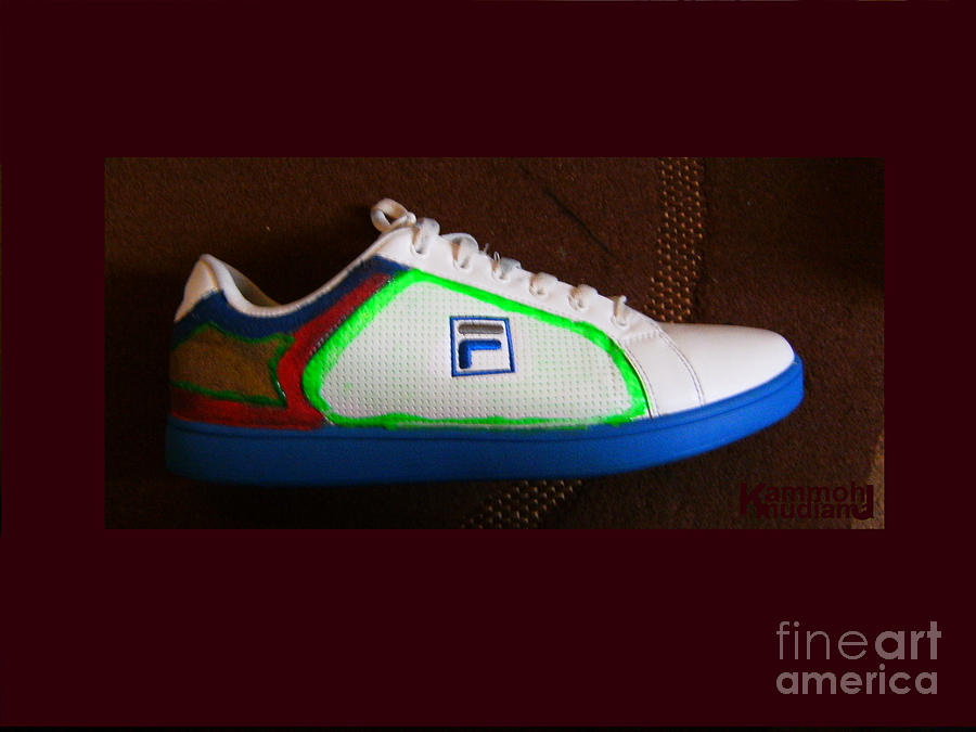 Shoes Painting - Customised Fila Trainer by Mudiama Kammoh Shoes Painting - Customised Fila Trainer by Mudiama Kammoh