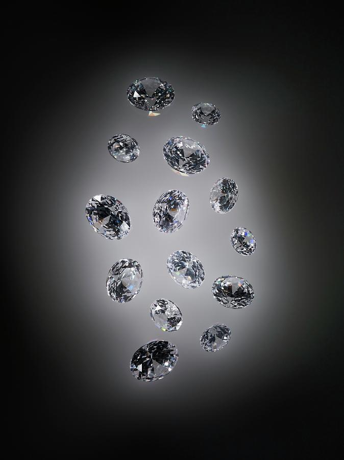 Cut And Polished Diamonds Photograph by Patrick Llewelyn-davies/science Photo Library
