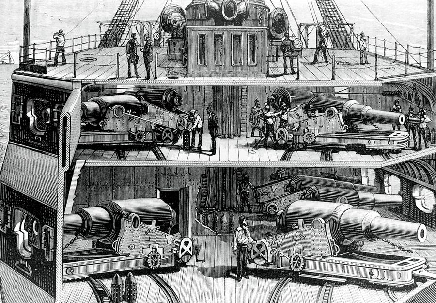 Cut-away View Of The Inside Of An Armoured Ship Photograph by Science Photo Library