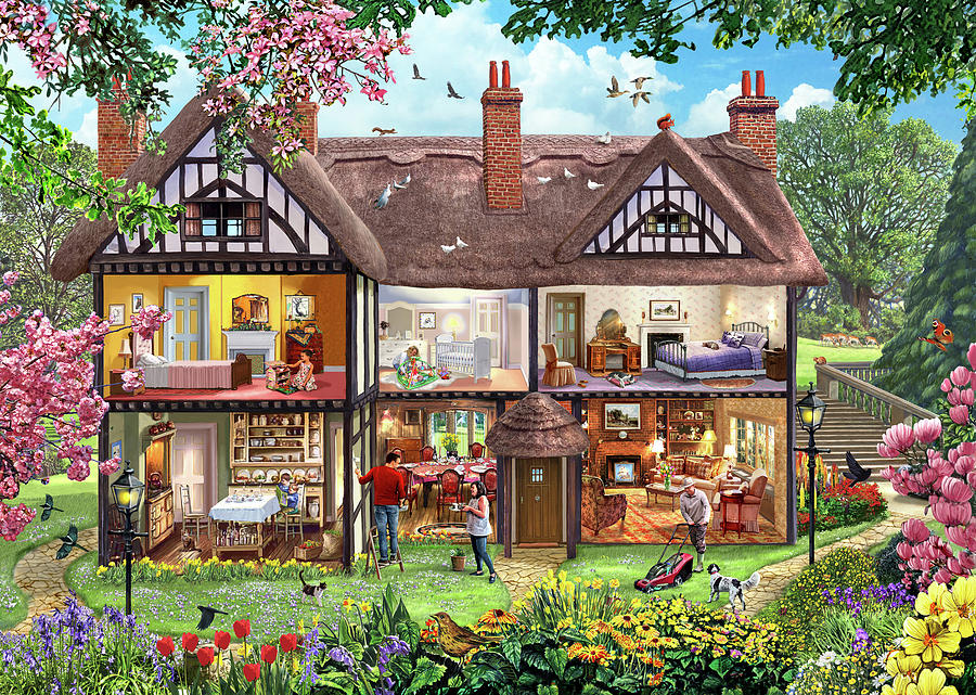 Cutaway House Collection Spring Painting By Mgl Meiklejohn Graphics