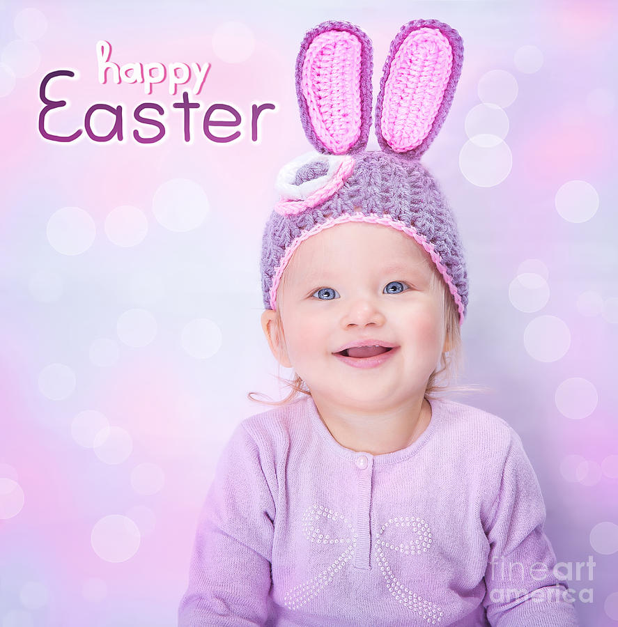 Cute baby Easter bunny Photograph by Anna Om