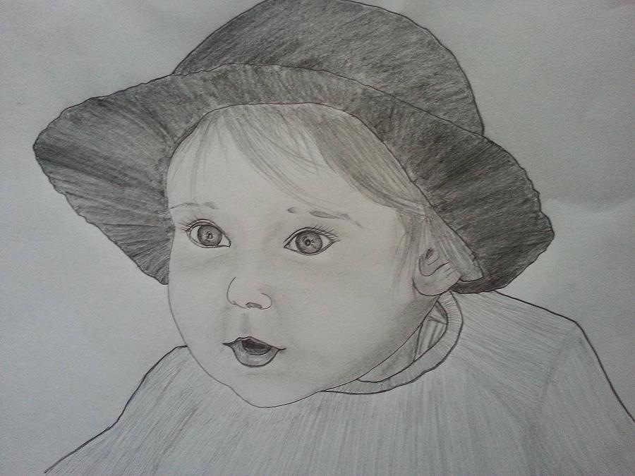 Baby Drawing - Cute Baby by MEERA Niranjanadevi