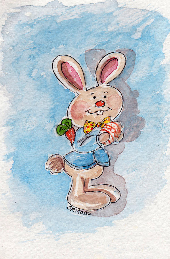 Cute Bunny Painting by Julie Maas