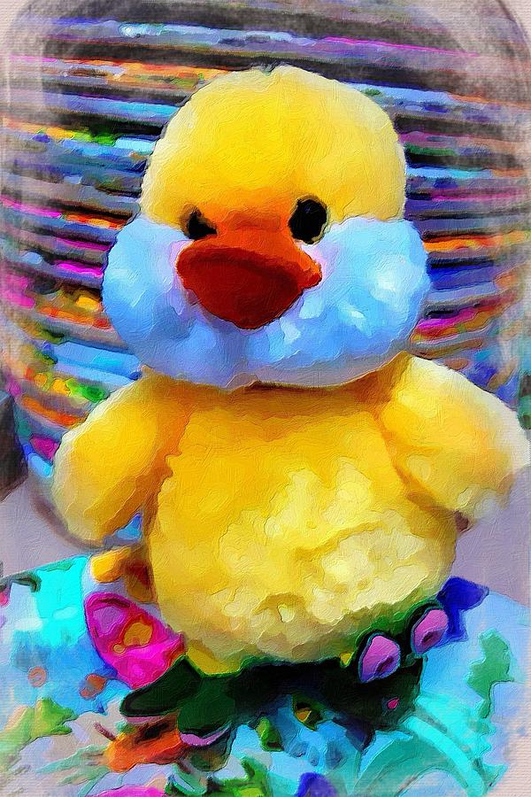 Cute Ducky Painting by Joan Reese