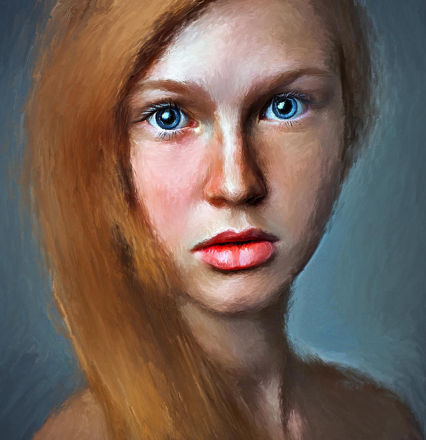 Cute Girl Portrait Digital Art by Yury Malkov - Fine Art America