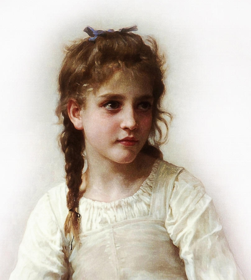 William-adolphe Bouguereau Painting - Cute Little Girl by Bouguereau
