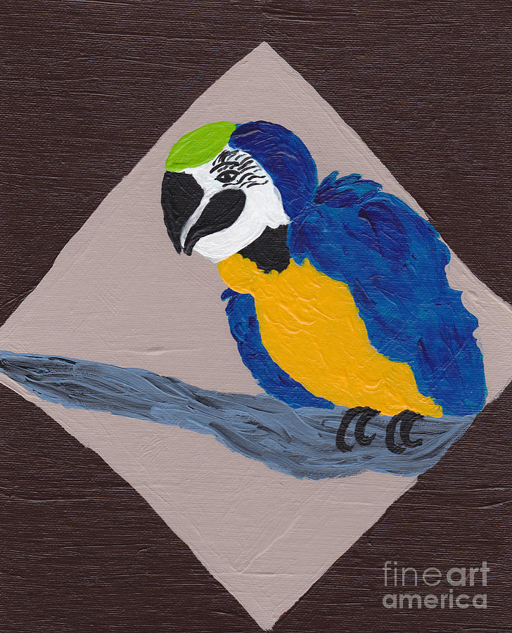 Macaw Painting - Cute Little Macaw  by Melissa Vijay Bharwani