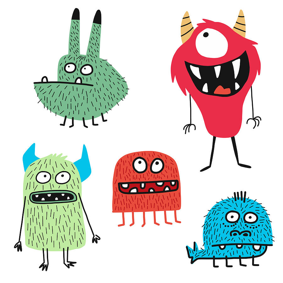 Cute monsters Drawing by Calvindexter