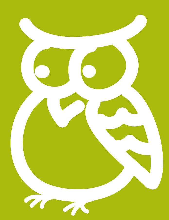 Owl Digital Art - Cute Owl Nursery Print by Nursery Art