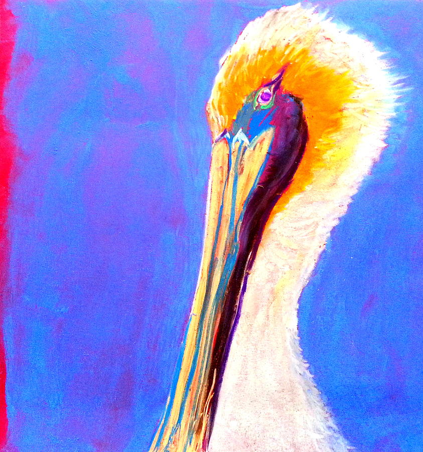 Cute Pelican Painting by Sue Jacobi