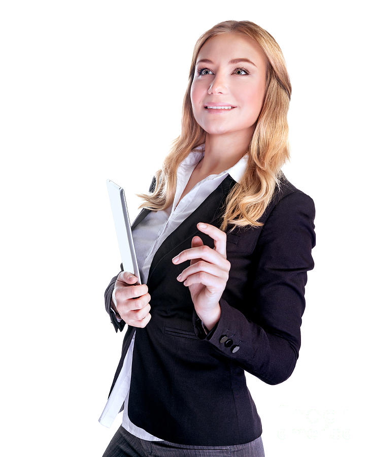 Cute smiling business woman Photograph by Anna Om