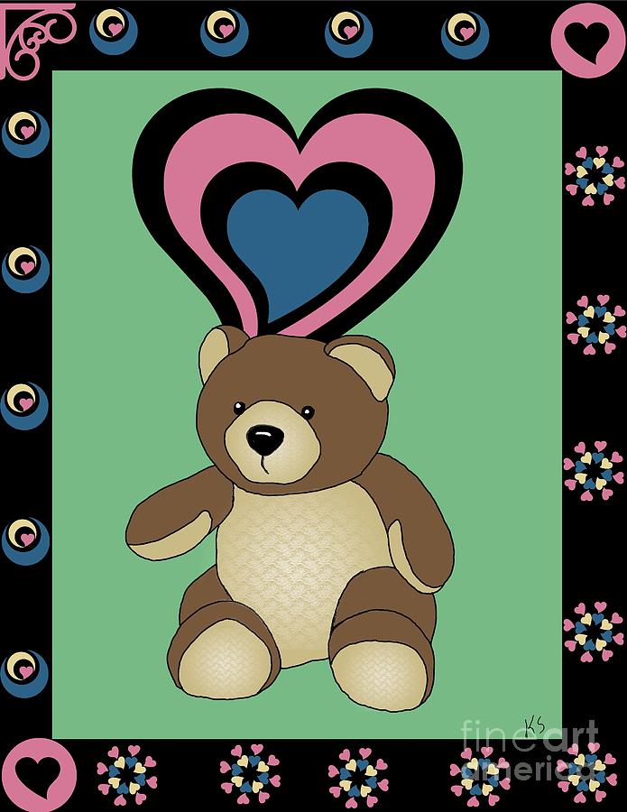 Cute Teddy Bear 4 Digital Art by Karen Sheltrown - Fine Art America