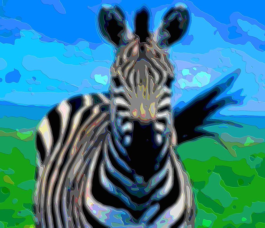 Animal Art Digital Art - Cutout Layer Art Animal Portrait The Zebra by Mary Clanahan