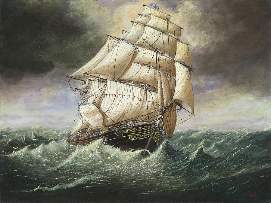 London Painting - Cutty Sark Caught in a Squall by Eric Bellis