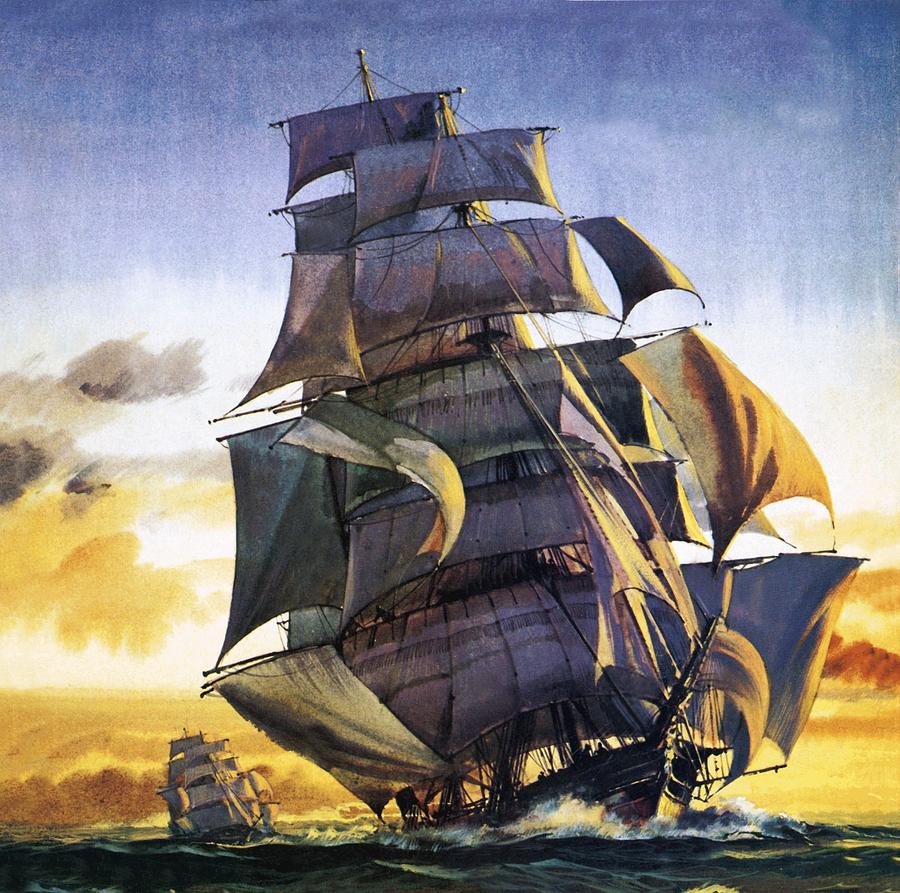 カティーサーク 1869年 帆船 イギリス Cutty Sark 【額縁印刷】 壁紙ポスター 594×431mm （はがせるシール式） 011SGE2