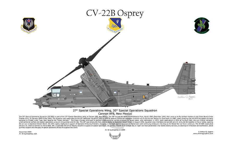 Osprey Digital Art - CV-22B Osprey 20th SOS by Arthur Eggers