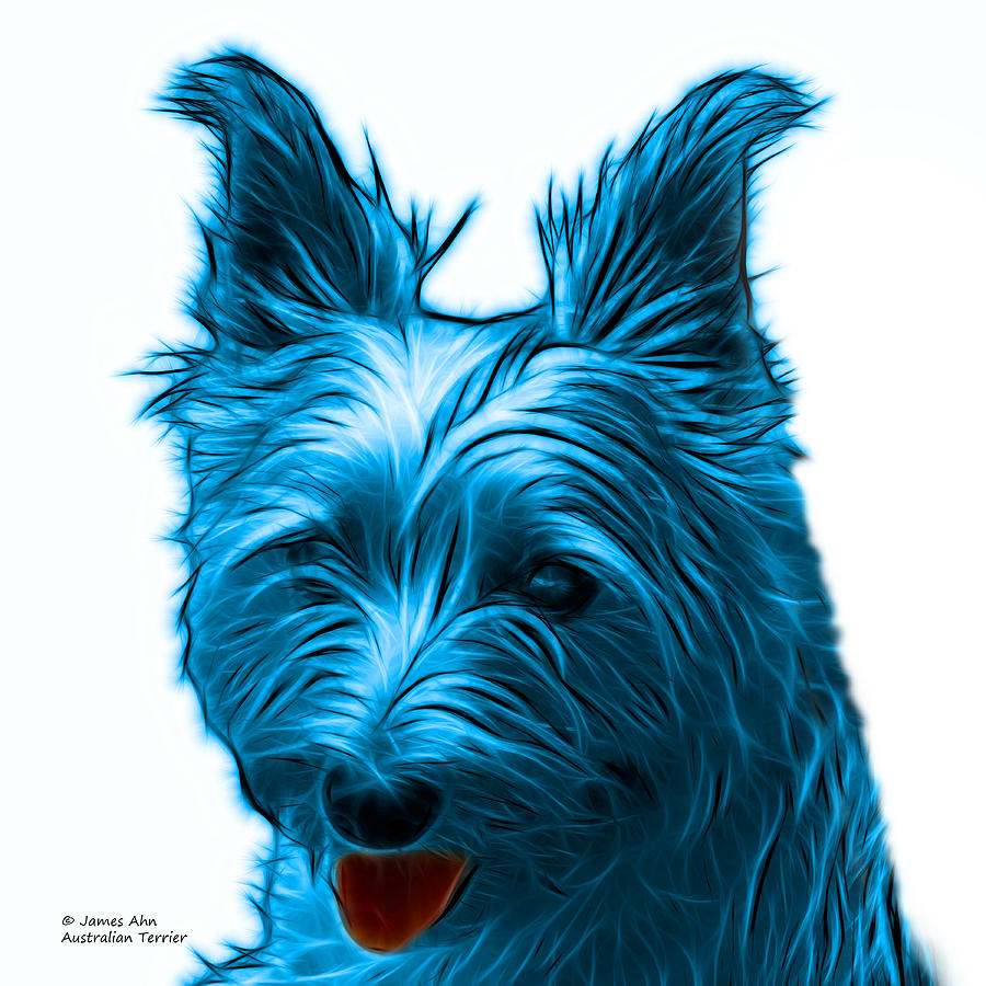 Cyan Australian Terrier Pop Art - 6500 FS Digital Art by James Ahn