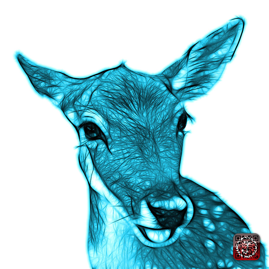 Cyan Deer - 0401 FS Digital Art by James Ahn