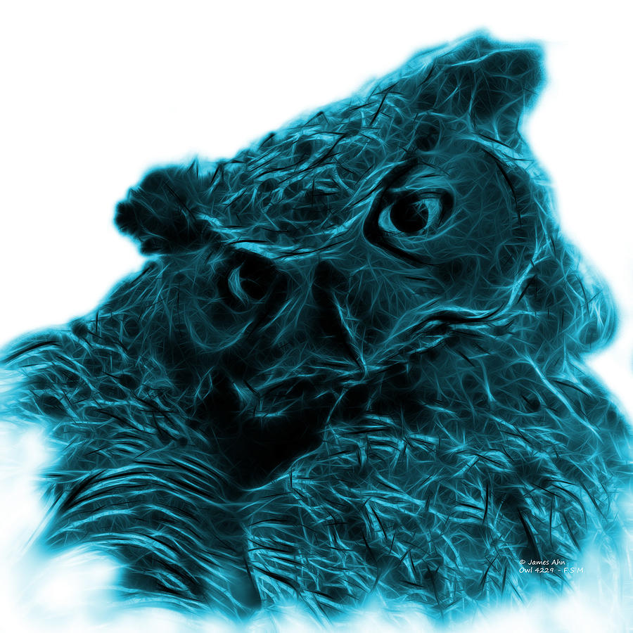Cyan Owl 4229 - F S M Digital Art by James Ahn