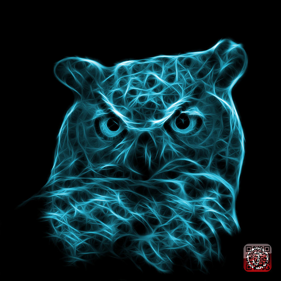 Cyan Owl 4436 - F M Digital Art by James Ahn