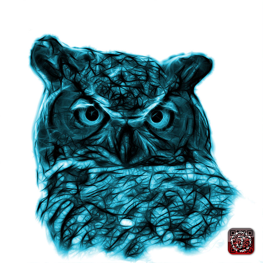 Cyan Owl 4436 - F S M Digital Art by James Ahn
