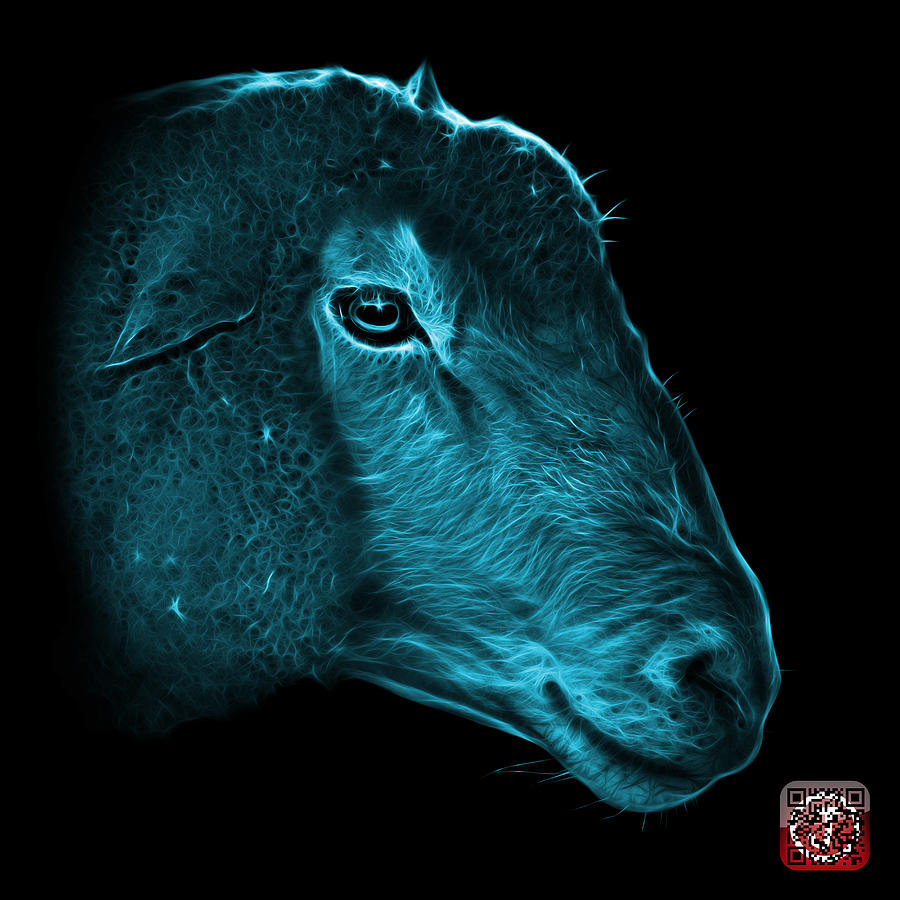 Cyan Polled Dorset Sheep - 1643 F Digital Art by James Ahn