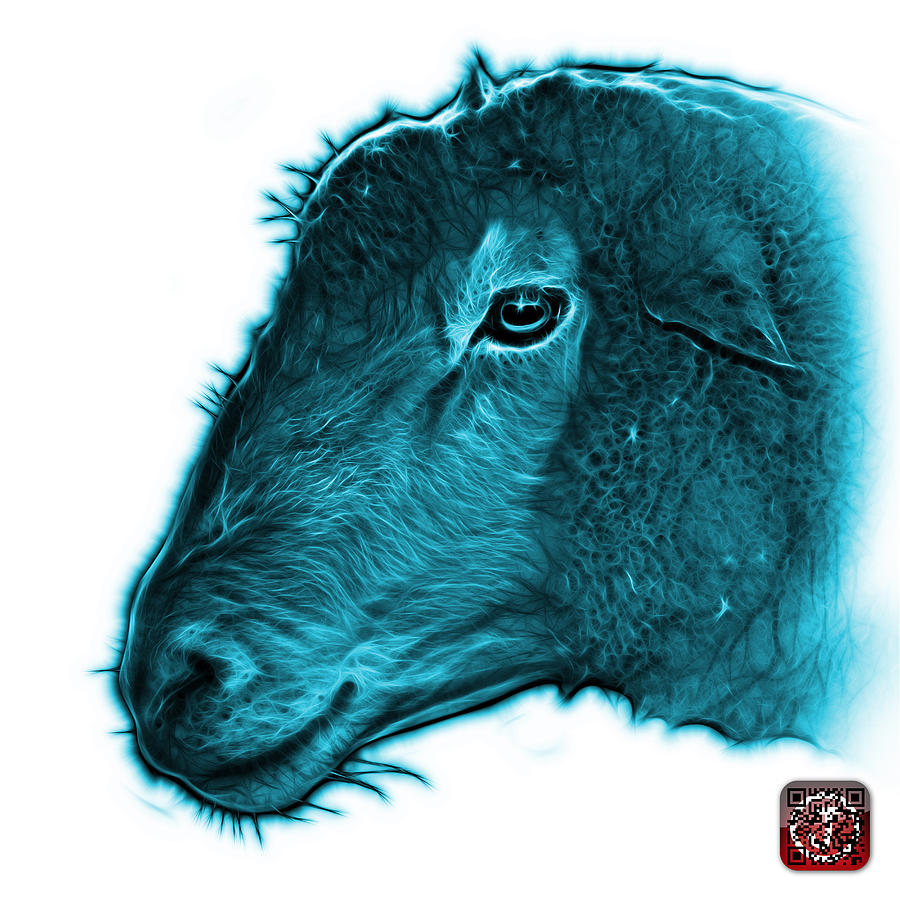 Cyan Polled Dorset Sheep - 1643 FS Digital Art by James Ahn