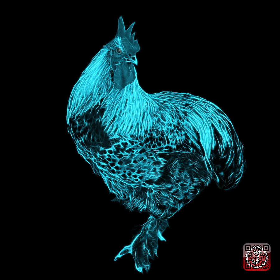 Cyan Rooster - 3166 FS Painting by James Ahn