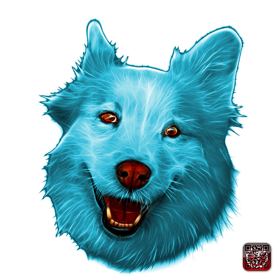 Cyan Siberian Husky Mix Dog Pop Art - 5060 WB Painting by James Ahn