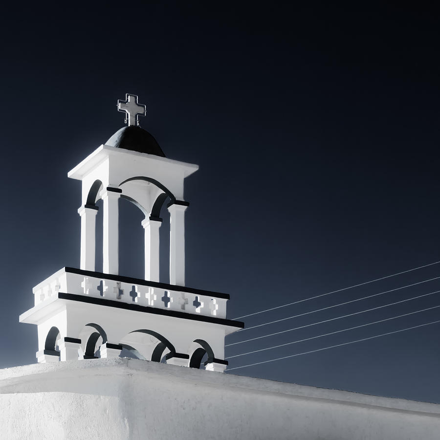 Greek Photograph - Cyclades Greece - Andros island church by Alexander Voss