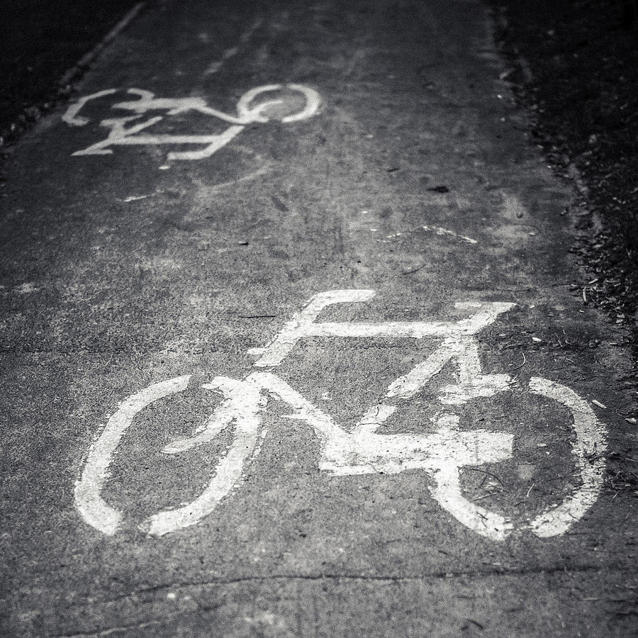 Black And White Photograph - Cycle Path by Michal Kabzinski