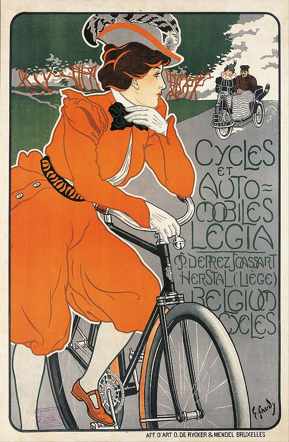 Cycles et Automobiles Legia Drawing by Georges Gaudy