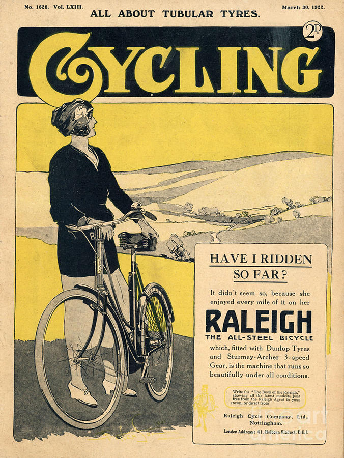 1920s Drawing - Cycling 1922 1920s Uk Bicycles by The Advertising Archives