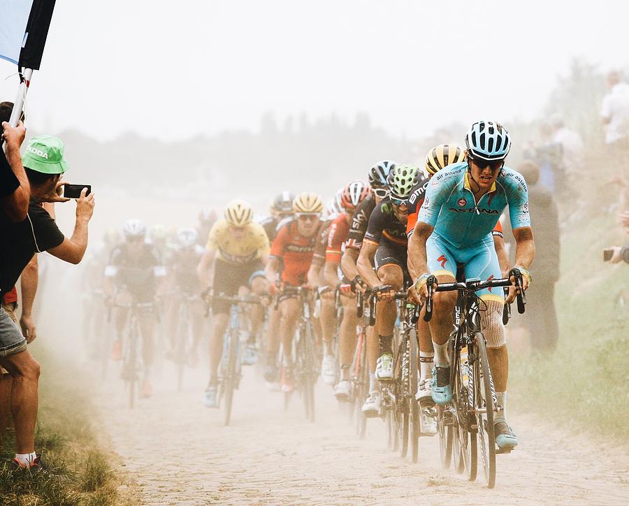 Sports Photograph - Cycling In The Dust by Carlo Beretta