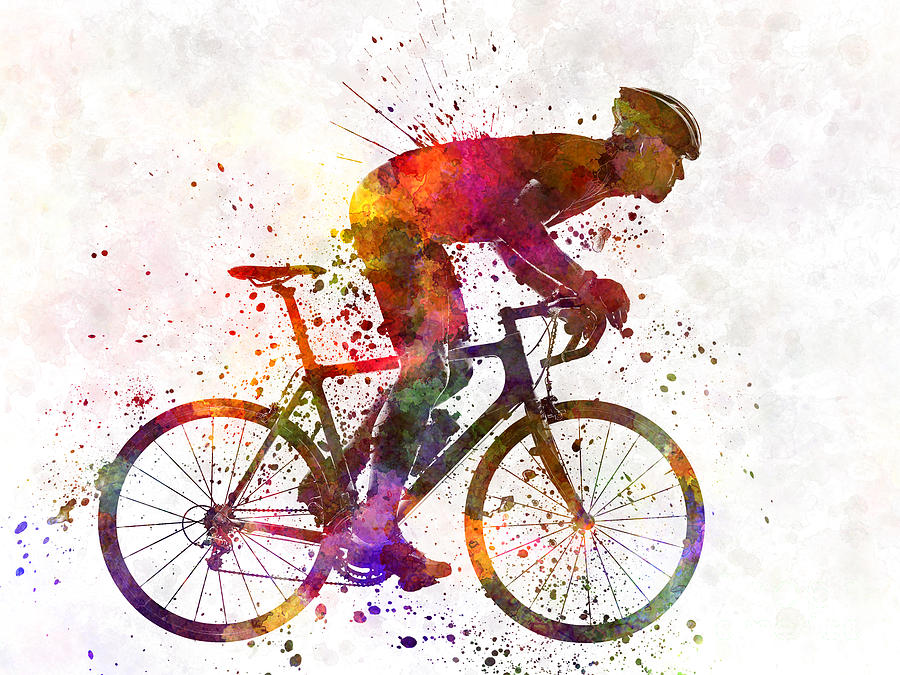 Bicycles Painting - Cyclist Road Bicycle by Pablo Romero