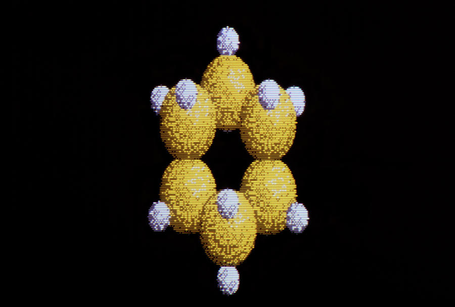 Cyclohexane Photograph - Cyclohexane Molecule (boat Form) by Mehau Kulyk/science Photo Library