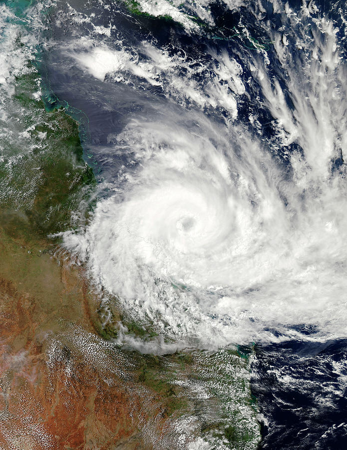 Cyclone Debbie Off Australian Coast Photograph by Nasa/science Photo Library