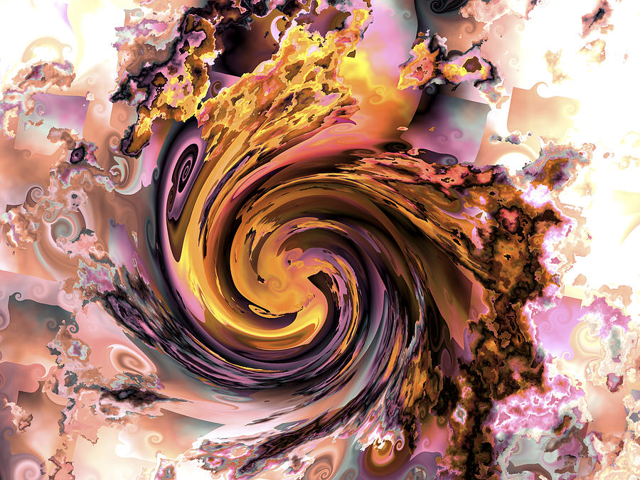 Abstract Digital Art - Cyclone of color by Claude McCoy