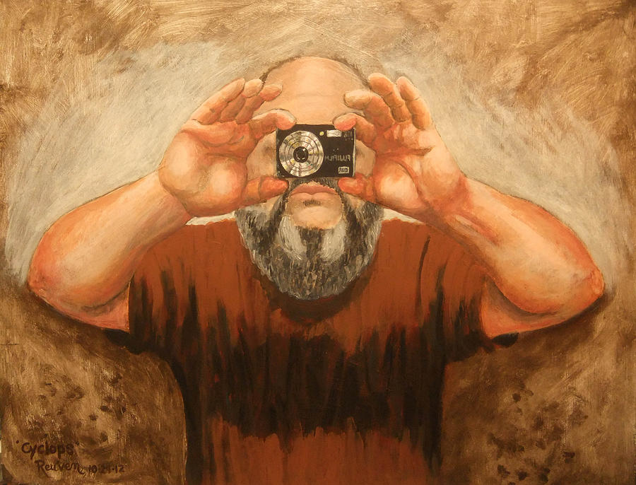Camera Painting - Cyclopes a self portrait by Reuven Gayle