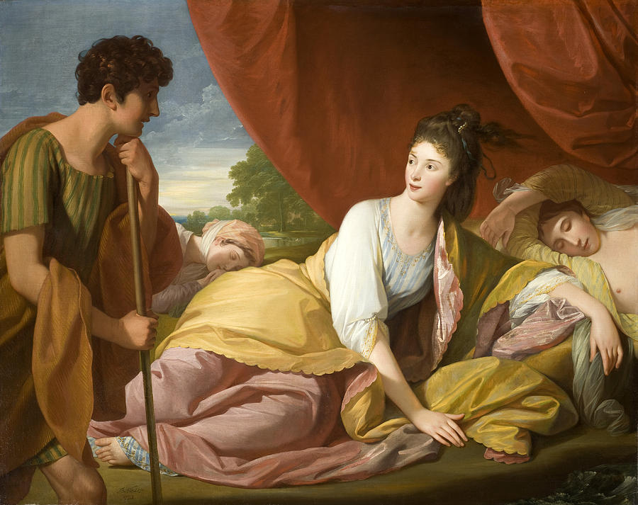 Cymon and Iphigenia Painting by Benjamin West