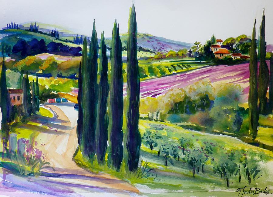 Chianti Painting - Olives Cypress And Lavender Chianti Sold by Therese Fowler-Bailey Chianti Painting - Olives Cypress And Lavender Chianti Sold by Therese Fowler-Bailey