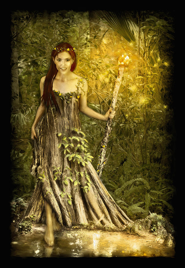 Fantasy Digital Art - Cypress Queen by Laurie Hasan