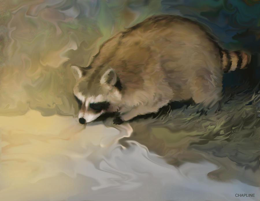 Cypress Raccoon Digital Art by Curtis Chapline