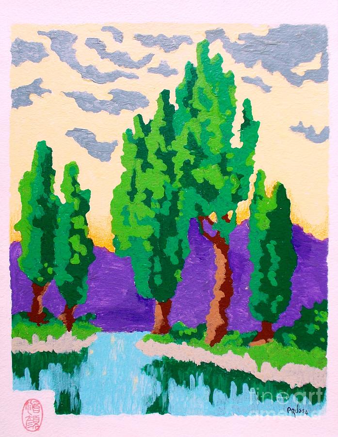 Cypress River Painting by Thea Recuerdo